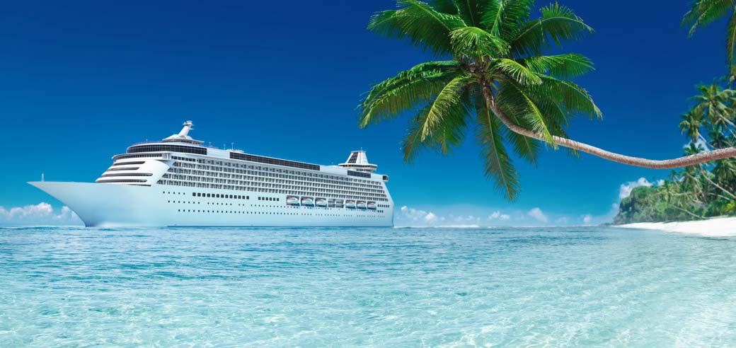 Cruise ship in paradise