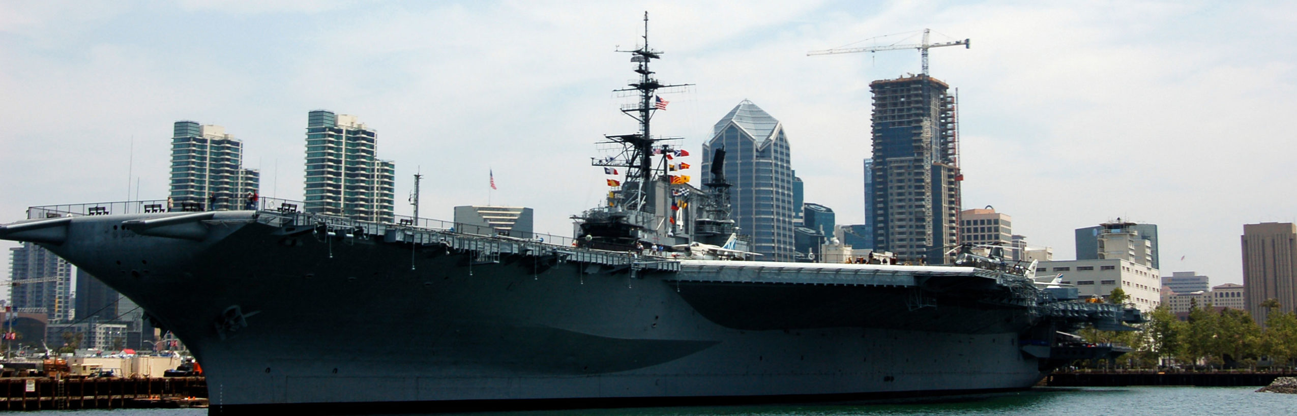 USS Midway with San Diego skyline