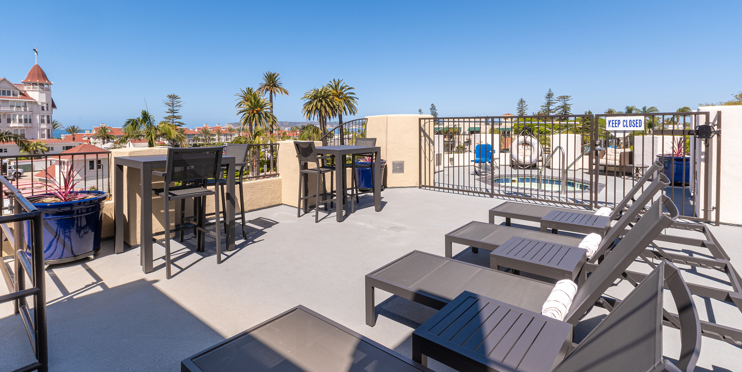 Coronado Beach Resort roof top sun deck