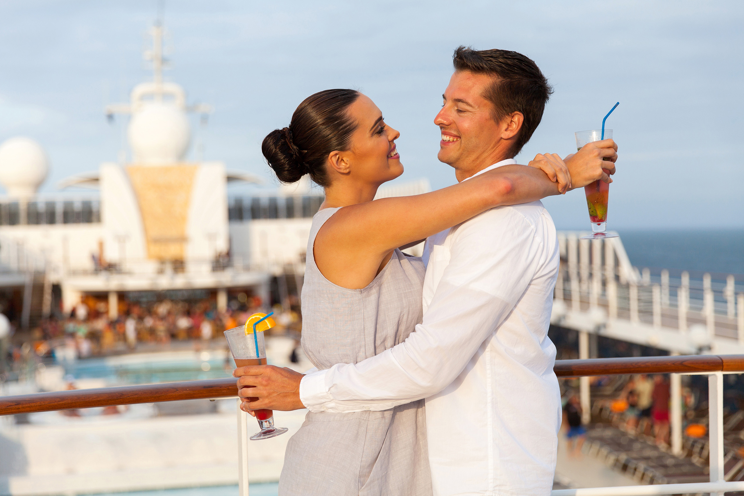 middle aged couple on a cruise ship